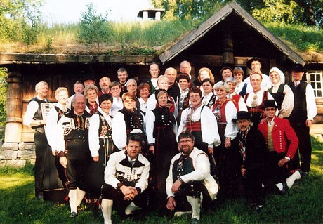 The BUK Kongsberg Norwegian folk dancers.