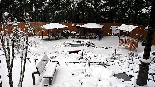 Ken Rury snapped this photo of his backyard in Poulsbo Wednesday afternoon.