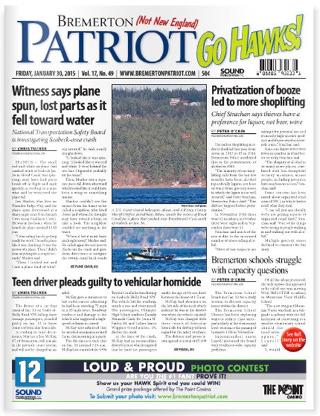 Check out the 46-page edition of the Bremerton (Not New England) Patriot this week. It features a special Seahawks 12th Man pull-out.