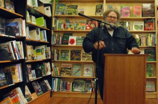 The first-ever in-store reading for author Knute Berger — at Eagle Harbor Books on Bainbridge.