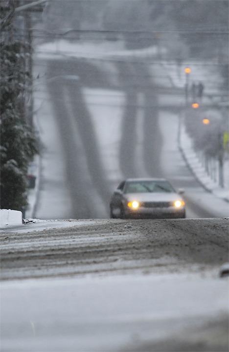 County crews sanded West Kingston Road Tuesday