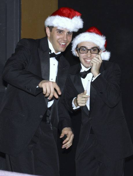 Brothers Brandon and Colton Myers look sharp at a “Christmas My Way” dress rehearsal. The show premieres tonight at the Central Stage Theater of County Kitsap in Silverdale.