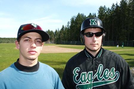 Patrick McGuire (left) and Joe Valley at practice last week.