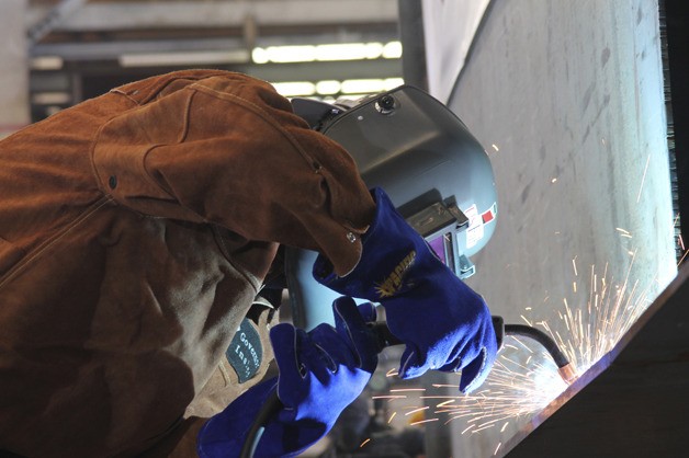 Gov. Jay Inslee welded his grandson’s initials on the keel of the new 144-car ferry Samish this past Friday in Seattle. Bremerton Mayor Patty Lent also spoke at the ceremony.