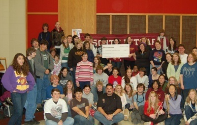 The South Kitsap High School band recently received a check for $5