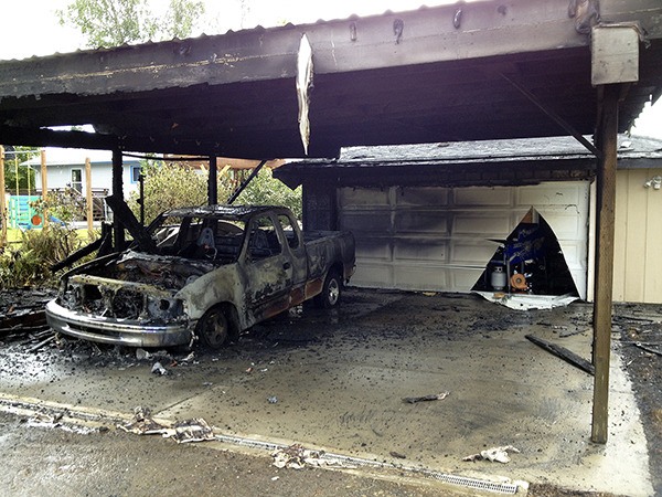 Firefighters responded to a car and garage fire in in the 3000 block of Viewcrest Drive NE this morning.