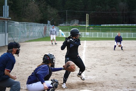 Olympic High School sophomore second baseman Francesca Taporco faces Sequim High School at home Tuesday. The Trojans started the regular season with 4-4