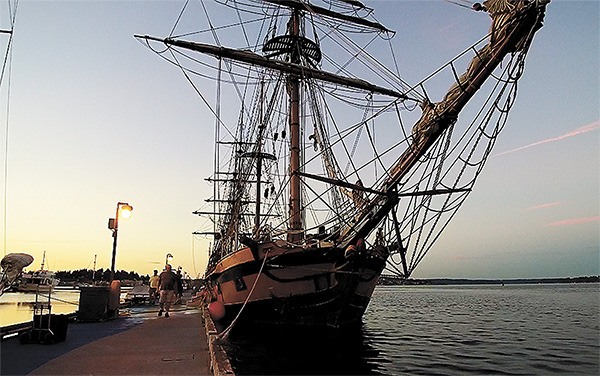 The tall ships Hawaiian Chieftain (above) and Lady Washington (docked together at the Port Orchard Marina