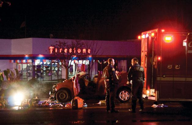 Police and rescue workers respond to the scene in the early morning hours Sat. Nov. 17.