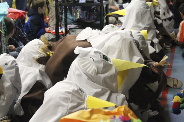 Suquamish Elementary School staff get in the spirit of the annual Earth Day parade