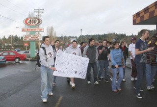 The South Kitsap High School swim team rallied to suport Buck's A&W during December.