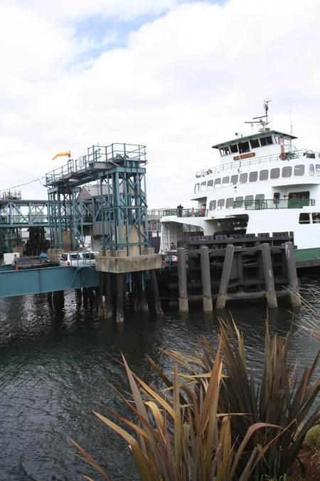 Vehicles board the 3 p.m. Bremerton ferry to Seattle on Tuesday.