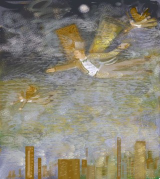 Bainbridge artist Sally Robison's take — 'Fly by Night.'