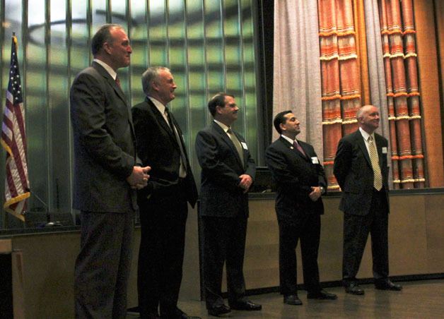 The five finalists to be Bremerton’s next police chief gathered at city hall on Monday night.