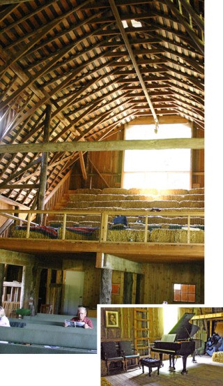 The hay bales on the upper deck of the barn are quite possibly the best seats in the house at the Olympic Music Festival.