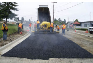 City of Bremerton crews pour pervious pavement in East Park near Homer Jones Drive and Schley Boulevard.