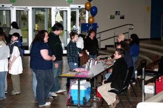 Students congregate in the Bremer Student Center at Olympic College Bremerton for the 15th annual Kitsap Human Rights Rally Friday.