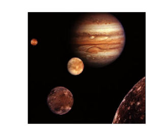 Montage of Jupiter and the Galilean satellites