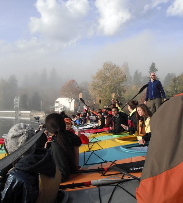 Environmental science students from Central Kitsap High School are ready to paddle into Chico Creek for a salmon watching tour Nov. 6.