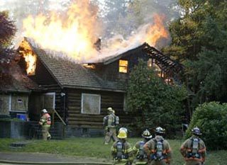 Central Kitsap Fire & Rescue and Navy Region Northwest firefighters responded to a home on Selbo Road in Bremerton Monday afternoon.  The abandoned log cabin was destroyed in the blaze and the cause of the fire is still under investigation.