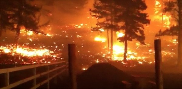 This photo is from a short video made by a North Kitsap Fire & Rescue firefighter when the crew arrived on the fire line in Cle Elum