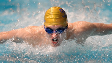 North Kitsap swimmer Tyler Rencher helped bring a new school record in the 200 Medley Relay with teammates Glenn Runnels