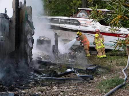 Central Kitsap Fire & Rescue crews battled a blaze early Wednesday morning at a Central Kitsap home. No one was injured and the house was burned to the ground.