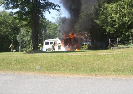 RV burns north of Silverdale