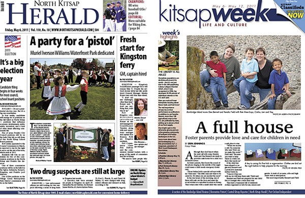 The May 6 North Kitsap Herald consists of 36 pages in two sections. This edition also has the four-page Clip Or Click coupon section and USA Weekend.