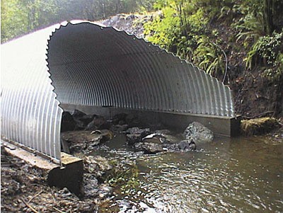 A 12-foot diameter arch culvert like this has been approved for the site of an access road on Bond Road that was washed out in December.