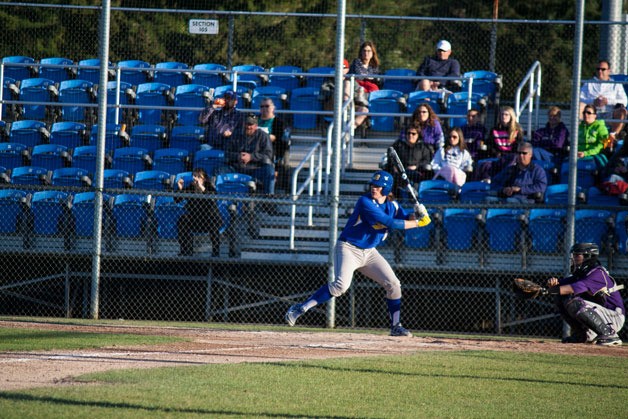 Bremerton pitcher Eli Fultz takes a swing early in the game against North Kitsap Friday.