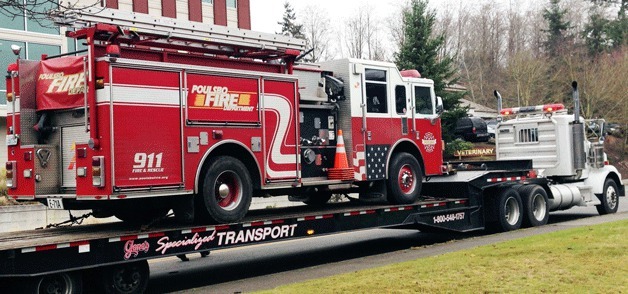 Poulsbo fire truck damaged by spike trap