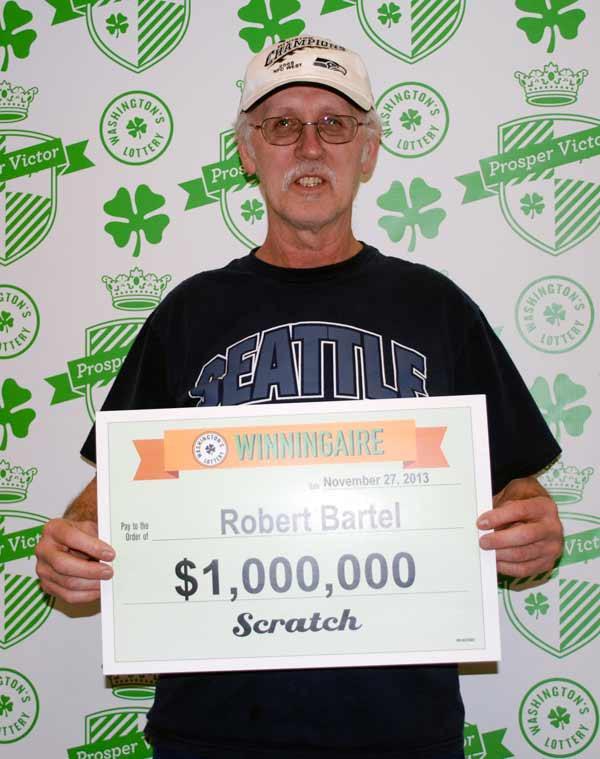 Poulsbo's Robert Bartel won $1 million on a Washington State lottery scratch ticket.