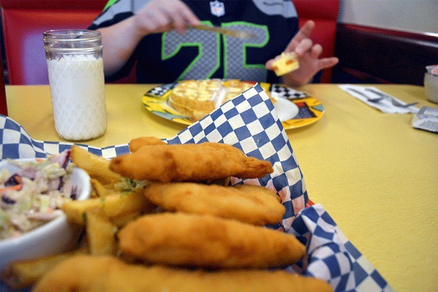 The Green Light Diner serves breakfast all day