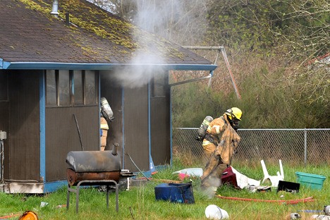 Firefighters extinguished a laundry room fire in Little Boston Monday morning.