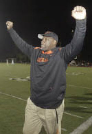 Mark Keel celebrates after Central Kitsap’s 21-6 upset of then-No. 9 Rogers in the state quarterfinals.