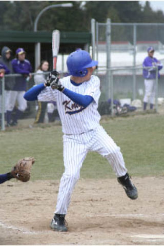 Knight senior Joel Brockman takes a swing against Sequim. Brockman