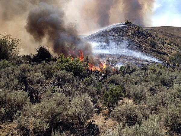 A Bainbridge Island Fire Department crew took this shot July 28 while providing water to crews working on the Colockum Tarps fire.