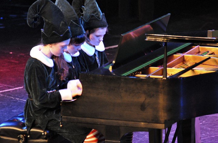 The King siblings perform “A Christmas Jingle for Three” Tuesday in the first found of auditions for the annual Sounds of the Season