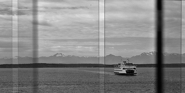 A ferry crosses Puget Sound.