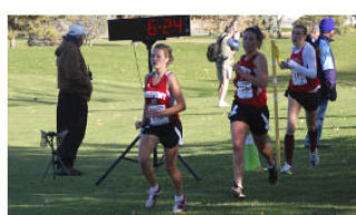 Molly Wheeler (front) helped the Crosspoint girls to fifth at state.