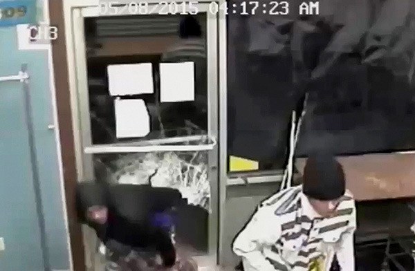 Burglars smash their way in to TCL Cleaners on May 8.