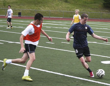 The Central Kitsap High School boys soccer team practices Monday before its state tournament game against Skyline High School. The Cougars defeated the top two Narrows League squads during the regular season and upset Union High School last week at districts. Head coach Christopher Floro said 2011 was a success story despite losing Tuesday night at Silverdale Stadium.