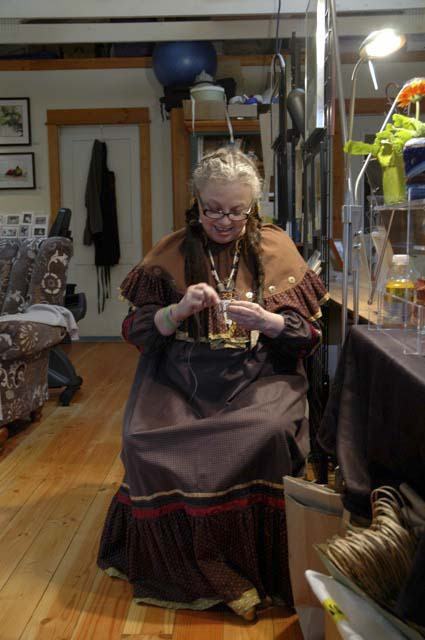 Annette Fourbears of Muddy Paws Studio at last weekend’s Art in the Woods Studio Tour.