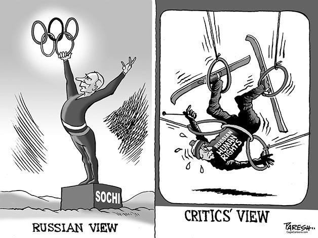 This week's political cartoon is aimed at criticism surrounding Sochi.