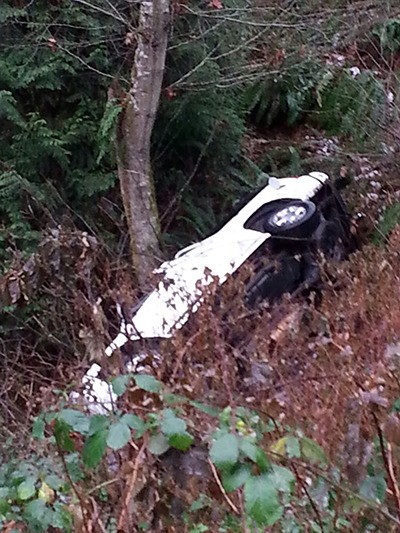 A motorist was reportedly injured when his car slid off  Apple Tree Point Road and rolled down the embankment early Dec. 20.