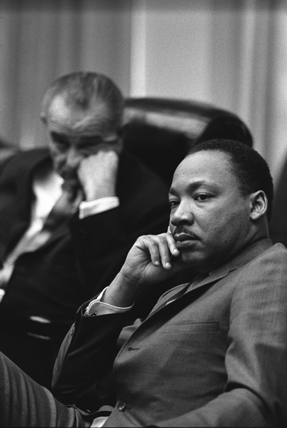 Dr. Martin Luther King Jr. and former President Lyndon B. Johnson