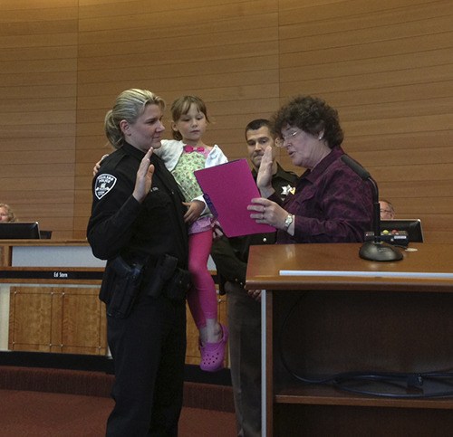 Officer Jennifer “Jen” Corn was sworn in as a Poulsbo police officer June 19