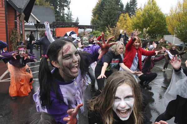 Zombies young and old danced to 'Thriller' in Kingston Oct. 27