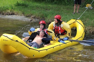 SKFR emergency responders practice their water rescue skills on Long Lake.